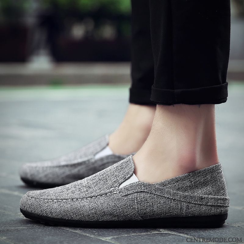 Mocassins Homme Été Respirant Décontractée Flâneurs Tendance Slip-on Gris