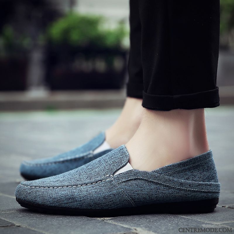 Mocassins Homme Été Respirant Décontractée Flâneurs Tendance Slip-on Gris