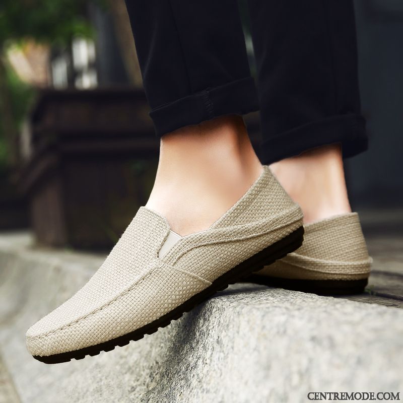 Mocassins Homme Été Respirant Décontractée Flâneurs Tendance Slip-on Gris