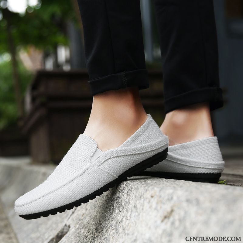 Mocassins Homme Été Respirant Décontractée Flâneurs Tendance Slip-on Gris