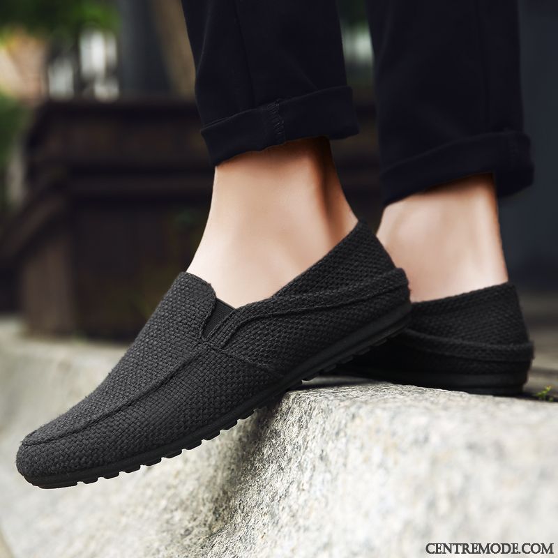 Mocassins Homme Été Respirant Décontractée Flâneurs Tendance Slip-on Gris