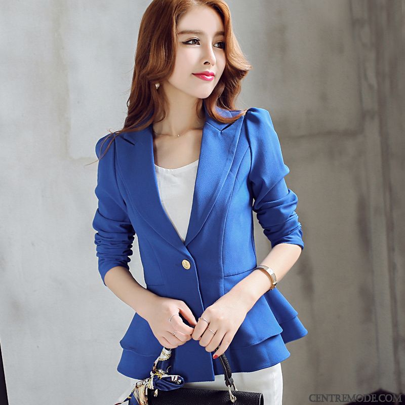 Modèle De Blazer Femme, Blazer Jeune Femme Aigue-marine Poudre Bleue