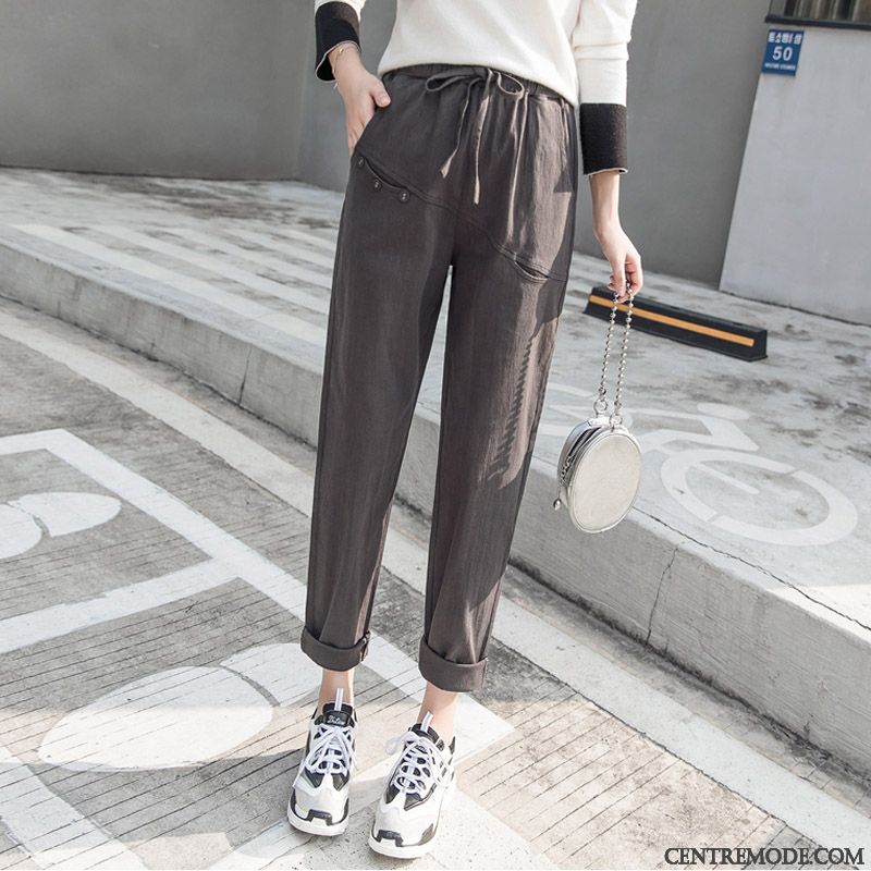 Pantacourt Fluide Femme Vert Mousse Brun, Pantalon Simili Cuir Pas Cher