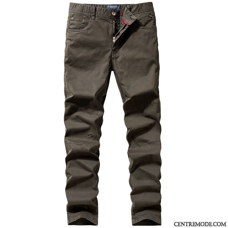 Pantalon Cargo Homme Baggy Pantalons Tendance Jambe Droite L'automne Printemps Vert