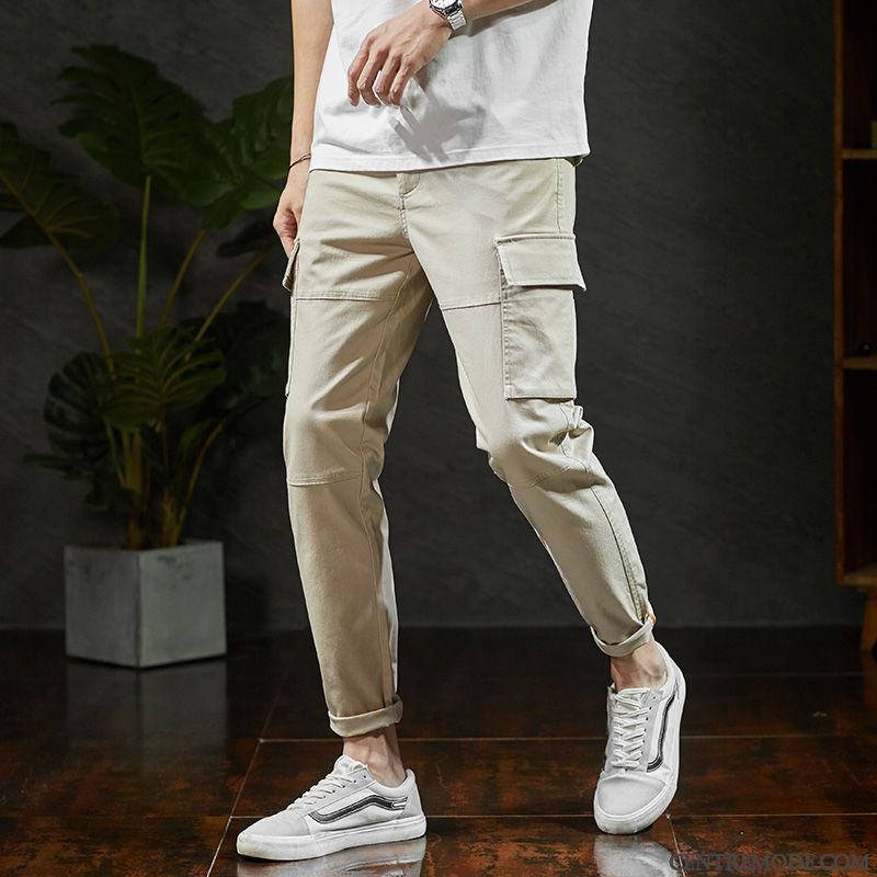 Pantalon Cargo Homme Baggy Tendance Kaki Mode Pantalons Été