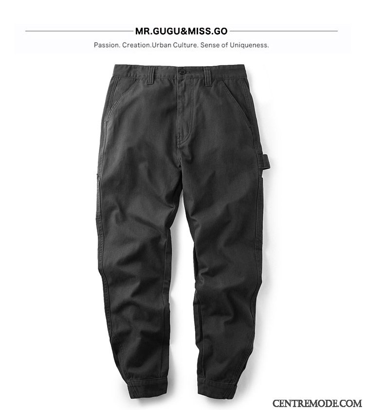 Pantalon Cargo Homme Décontractée Serrés Tendance Marque De Tendance Kaki