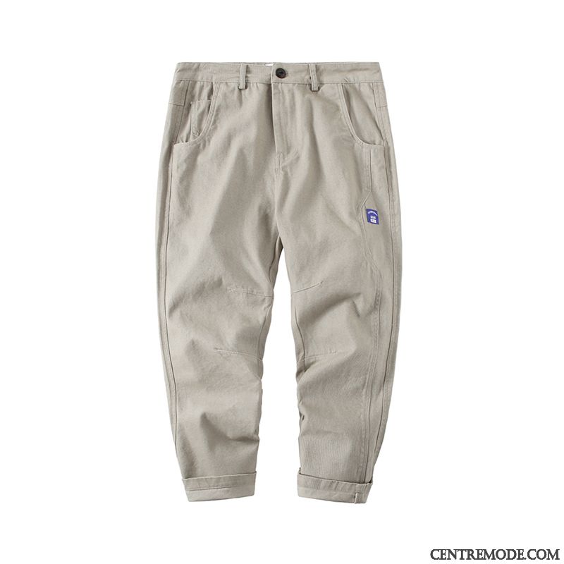Pantalon Cargo Homme Hiver Jambe Droite Ultra Marque De Tendance L'automne Baggy Pure Gris