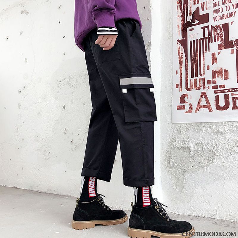 Pantalon Cargo Homme Jambe Droite Baggy Pantalons Tendance Marque De Tendance Vert