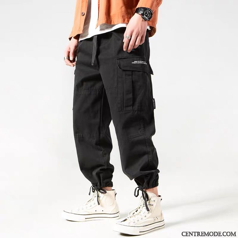 Pantalon Cargo Homme Jambe Droite Ceinture Kaki L'automne Marque De Tendance Grande Taille Vert