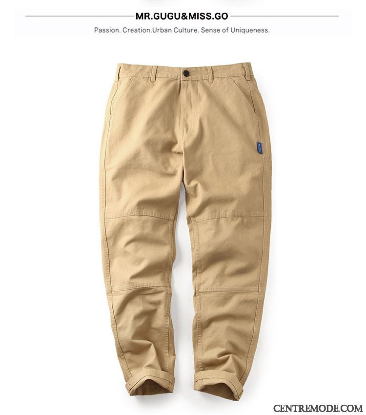 Pantalon Cargo Homme Jeunesse L'automne Pantalons Tendance Décontractée Marque De Tendance Noir