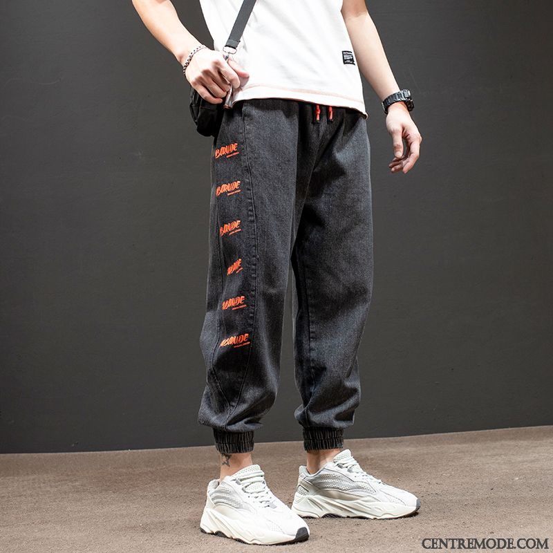 Pantalon Cargo Homme L'automne Marque De Tendance Baggy Hip Hop Mode De Rue Jeans Bleu