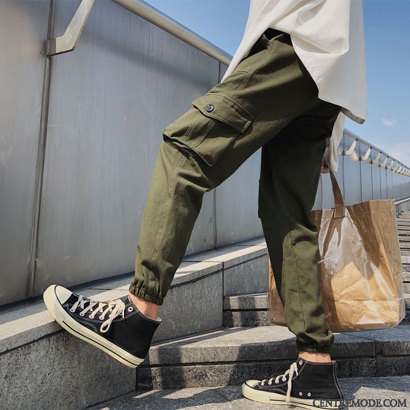 Pantalon Cargo Homme Marque De Tendance Baggy Multi-poche Serrés Harlan L'automne Gris