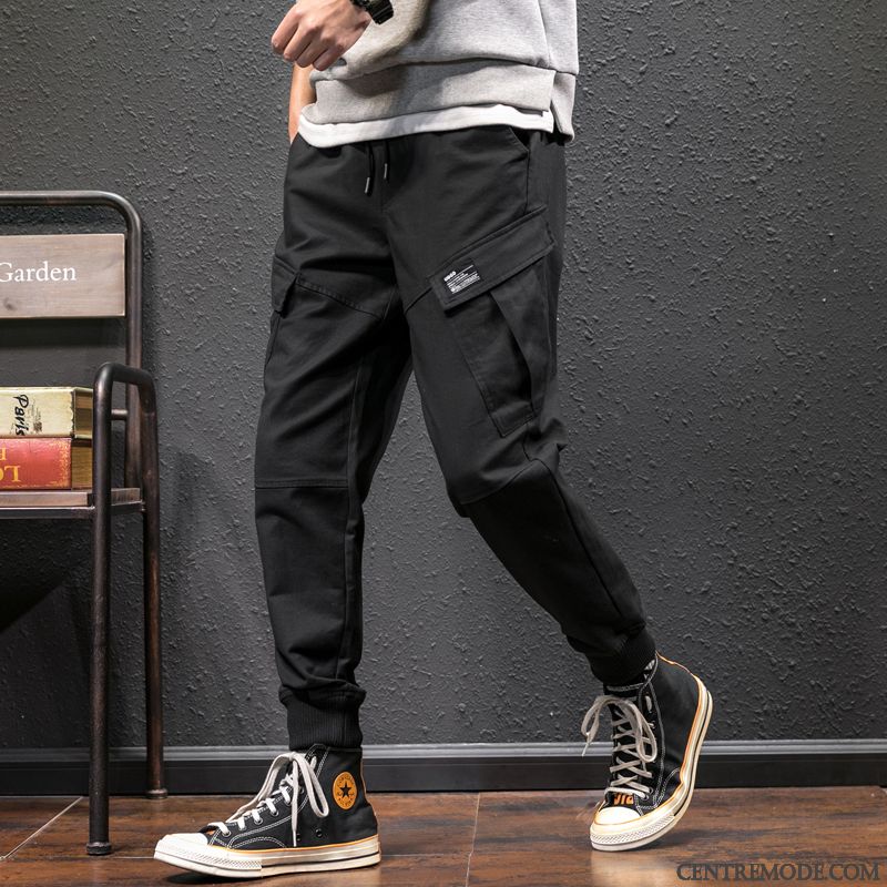 Pantalon Cargo Homme Marque De Tendance Serrés Sport Baggy Légère Été Gris