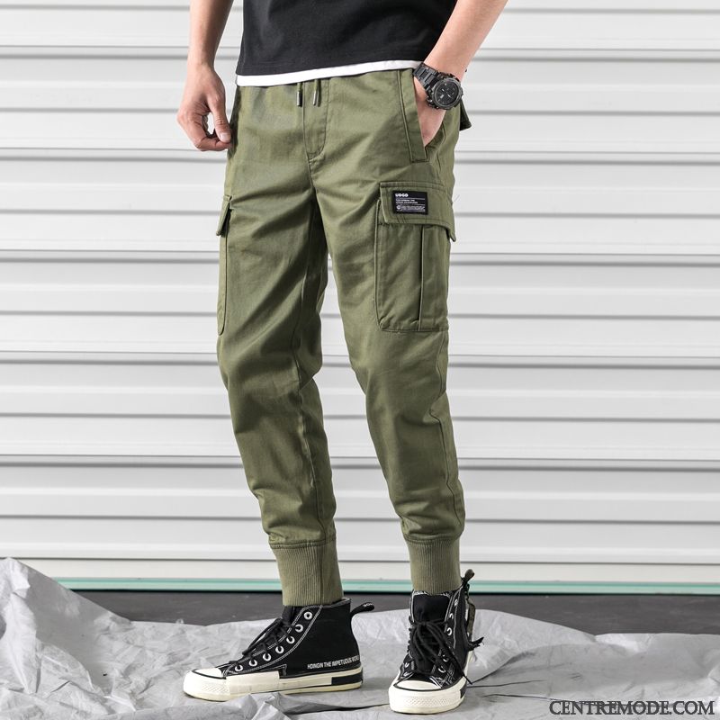 Pantalon Cargo Homme Marque De Tendance Serrés Sport Baggy Légère Été Gris