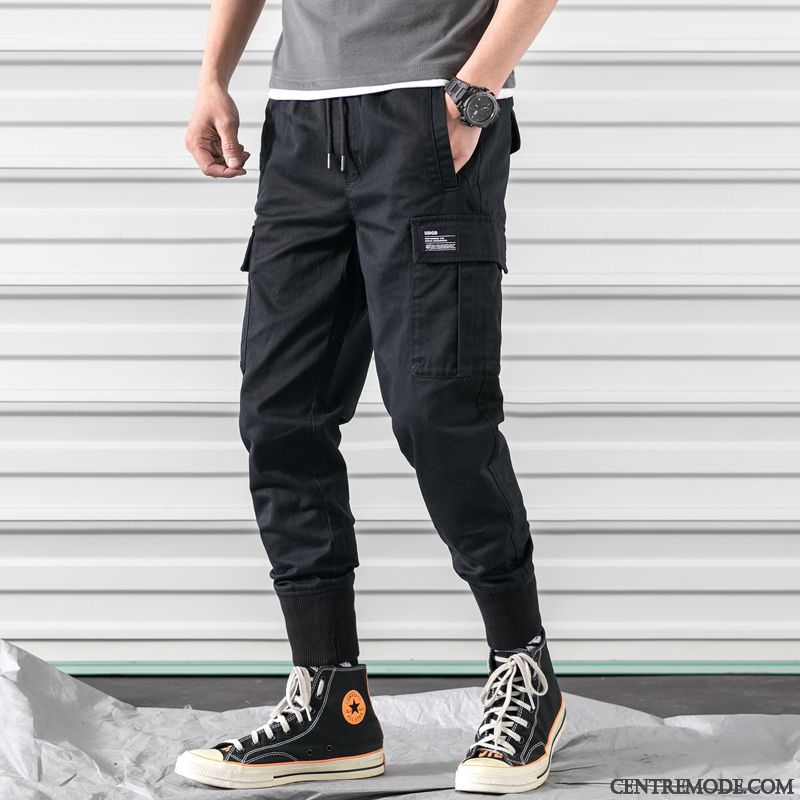 Pantalon Cargo Homme Marque De Tendance Serrés Sport Baggy Légère Été Gris