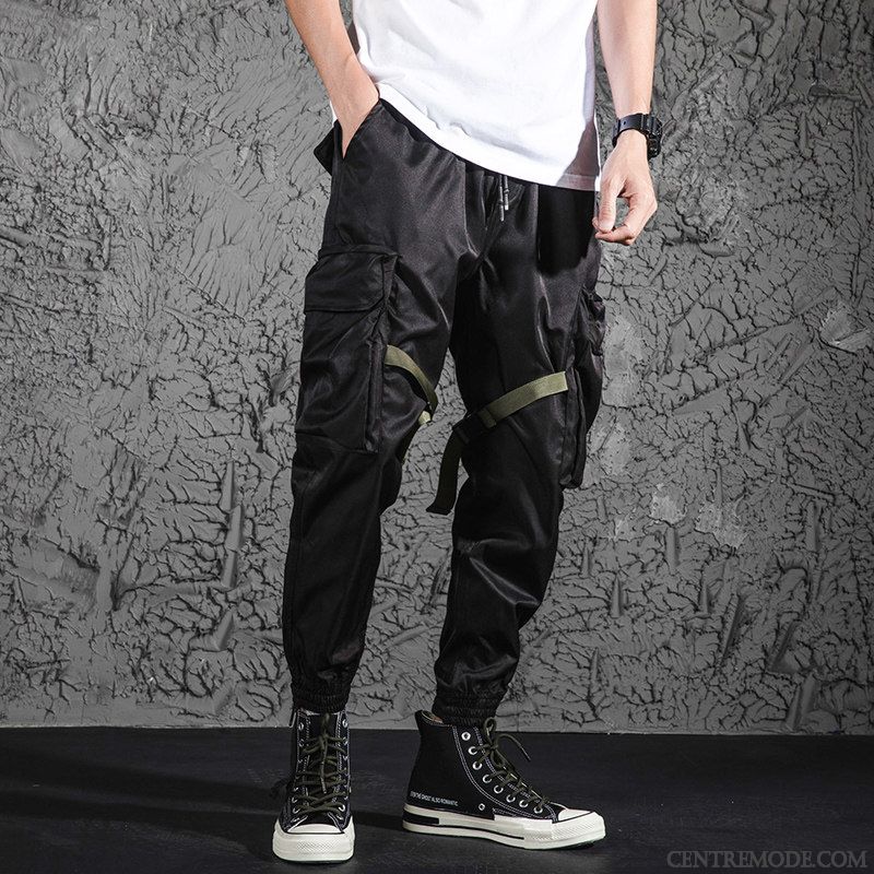 Pantalon Cargo Homme Multi-poche Hip Hop Harlan Légère Marque De Tendance Serrés Vert