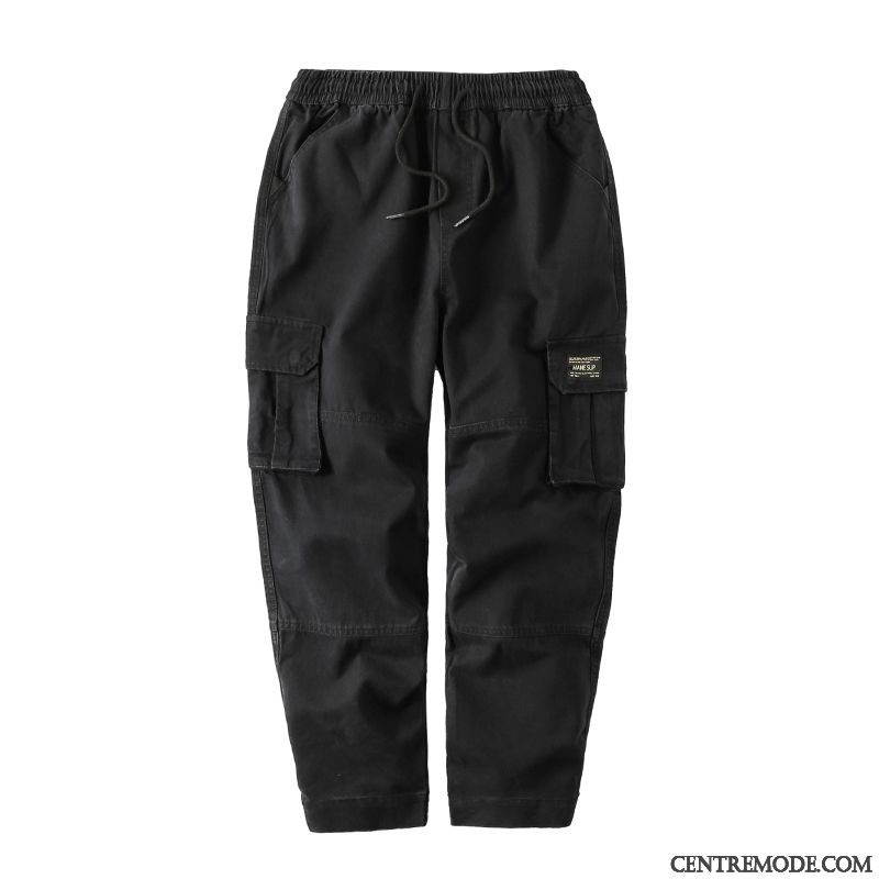 Pantalon Cargo Homme Multi-poche Élastique Marque De Tendance Pantalons Vert