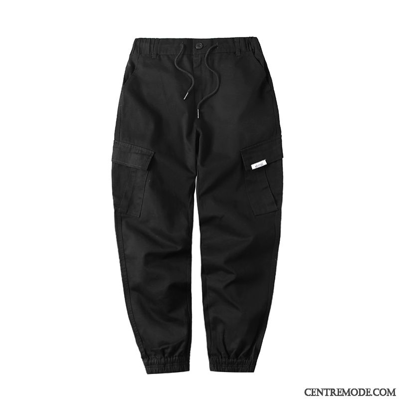 Pantalon Cargo Homme Printemps L'automne Harlan Marque De Tendance Multi-poche Décontractée Pure Vert