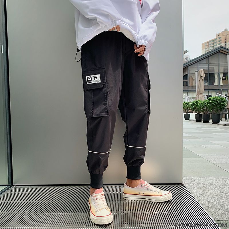 Pantalon Cargo Homme Serrés Décontractée Printemps Ultra L'automne Tendance Noir