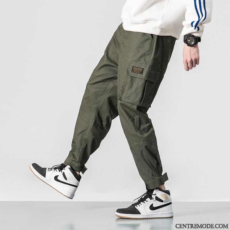 Pantalon Cargo Homme Serrés Marque De Tendance Grande Taille Baggy Gras Collants Vert