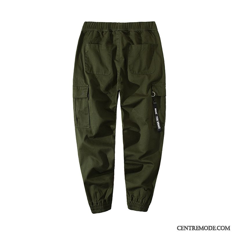 Pantalon Cargo Homme Ultra Harlan Pantalons Bouche Fermée Multi-poche Marque De Tendance Vert