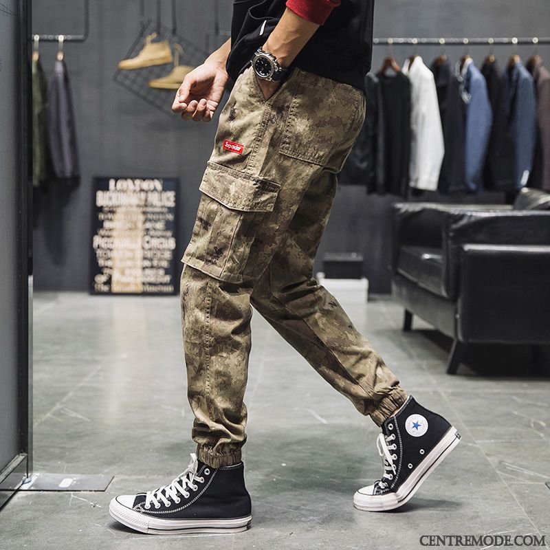 Pantalon Cargo Homme Épaissir Harlan Baggy Hiver Serrés Pantalons Gris