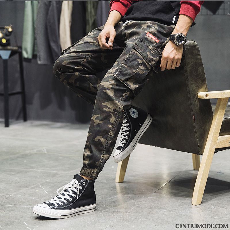 Pantalon Cargo Homme Épaissir Harlan Baggy Hiver Serrés Pantalons Gris
