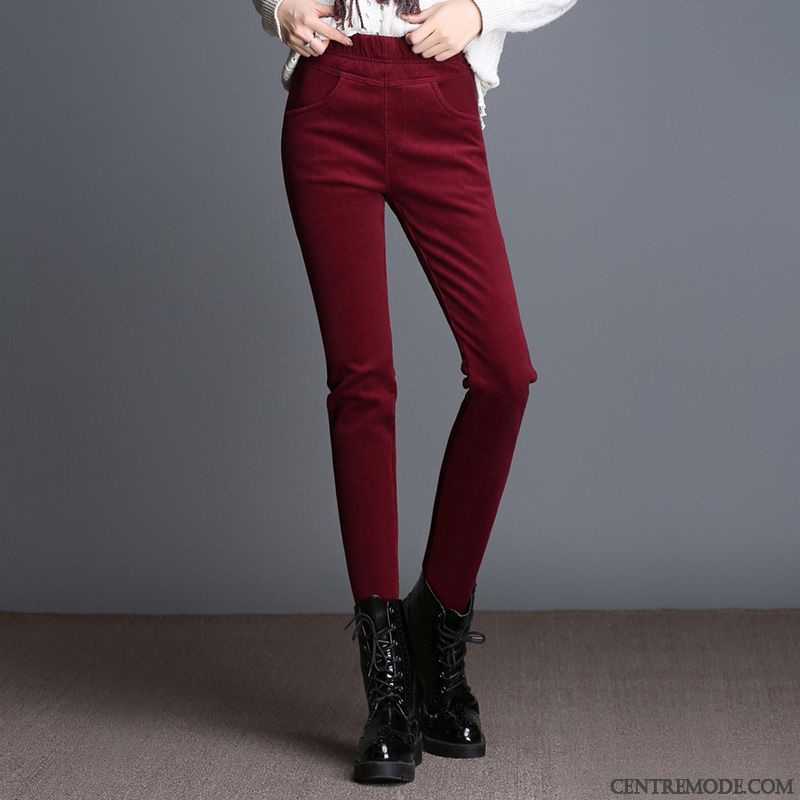 Pantalon En Cuir Femme, Pantalon En Velours Saphir Chocolat