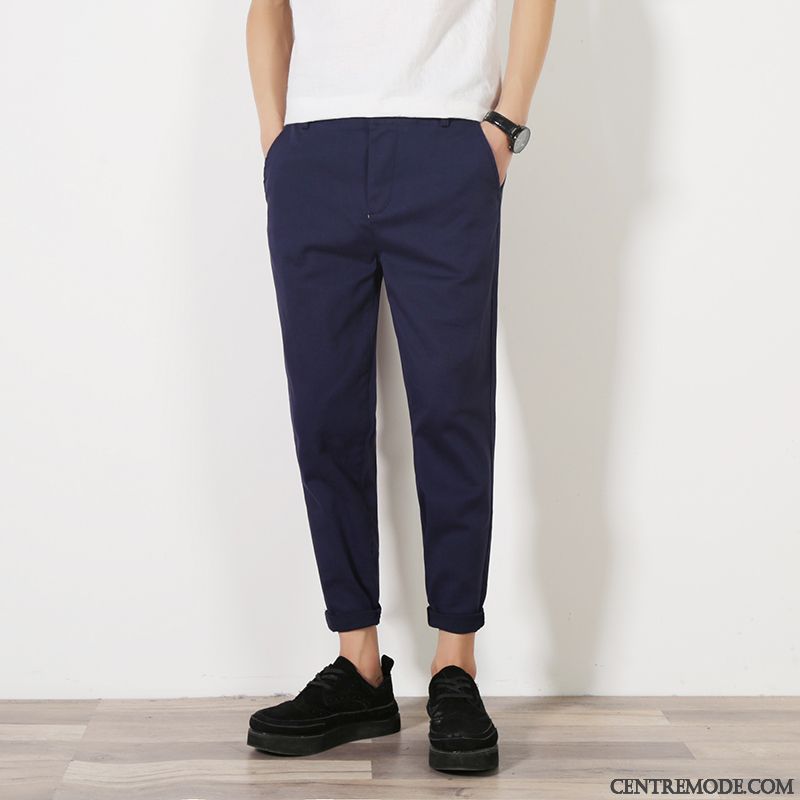 Pantalon En Lin Blanc Homme Pas Cher Soldes, Pantalon Velours Noir Homme Beige Sable Bleu