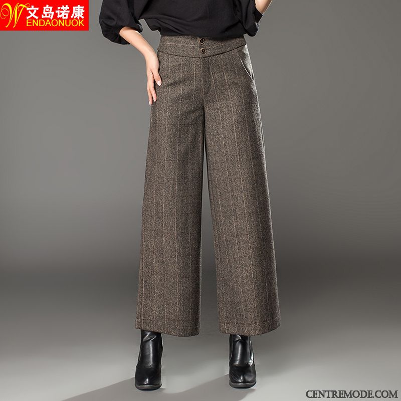 Pantalon Femme Coupe Droite, Pantalon Mode Femme Beige Bordeaux Aigue-marine