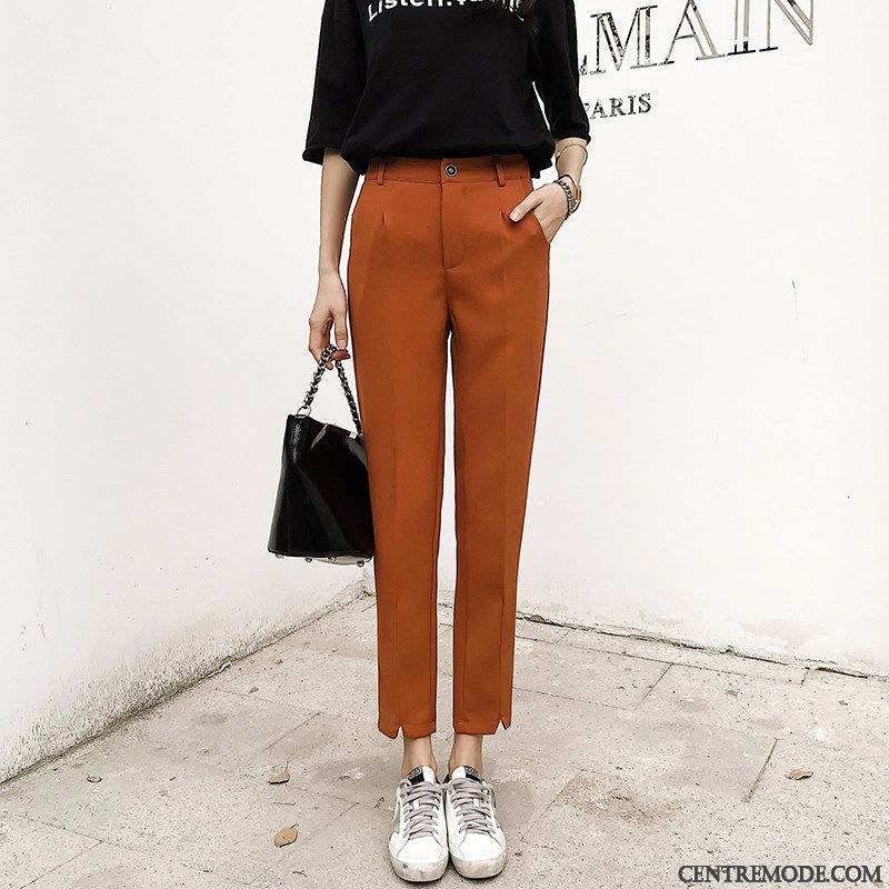 Pantalon Femme Cuir, Pantalon Taille Elastique Femme Noir Or