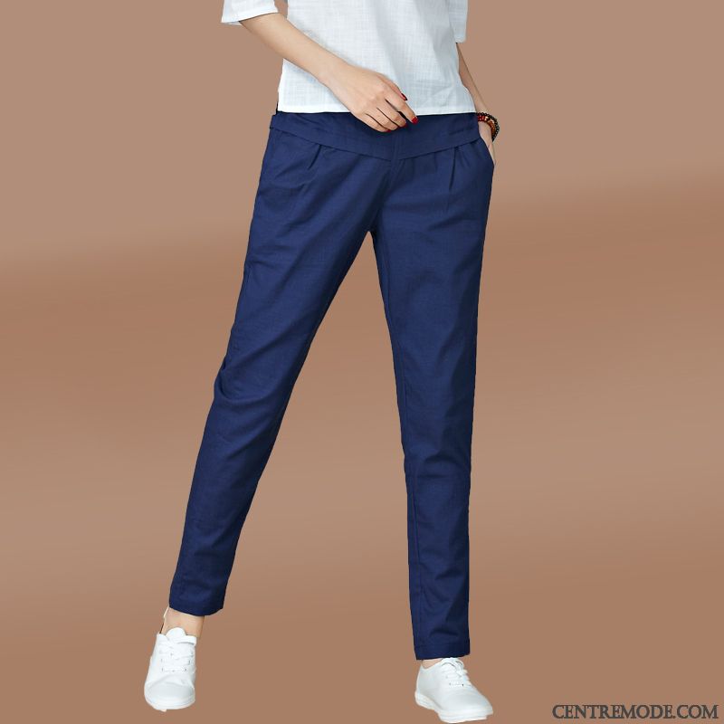 Pantalon Femme Large Fluide, Pantalon Mode Slim Femme Vert Sarcelle