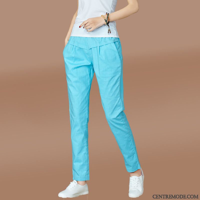 Pantalon Femme Large Fluide, Pantalon Mode Slim Femme Vert Sarcelle