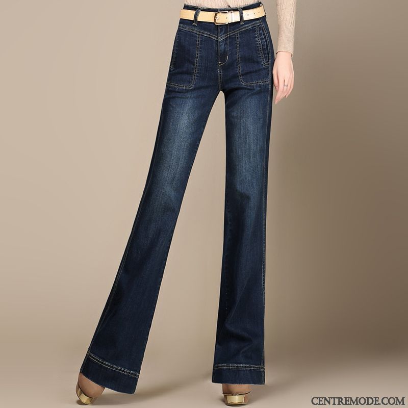 Pantalon Femme Taille Haute Pas Cher, Jeans De Couleur Femme Poudre Bleue Argent