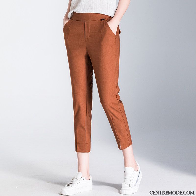 Pantalon Fluide Femme Été Marron Gris Fumé, Pantalon Large Femme Pas Cher