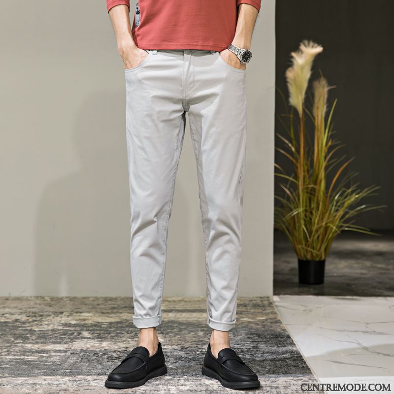 Pantalon Homme À Pinces Pas Cher Soldes, Pantalon À Poches Homme Vert Mousse Gris Brumeux