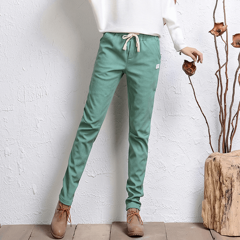 Pantalon Mode Noir Femme Chameau Vert Mousse, Pantalon Femme Tendance Pas Cher