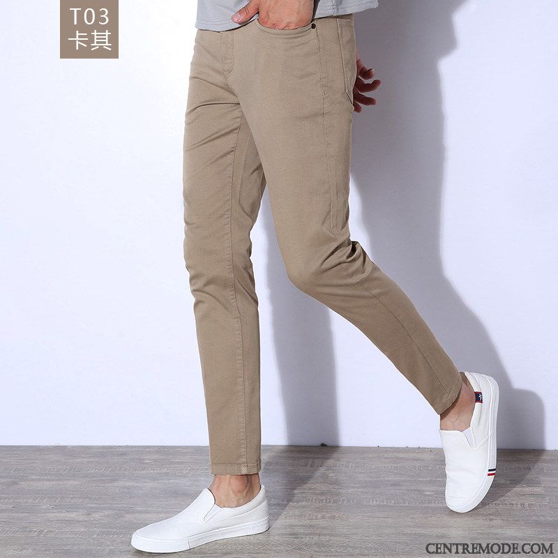 Pantalon Mode Slim Homme, Pantalon Pince Homme Or Lawngreen