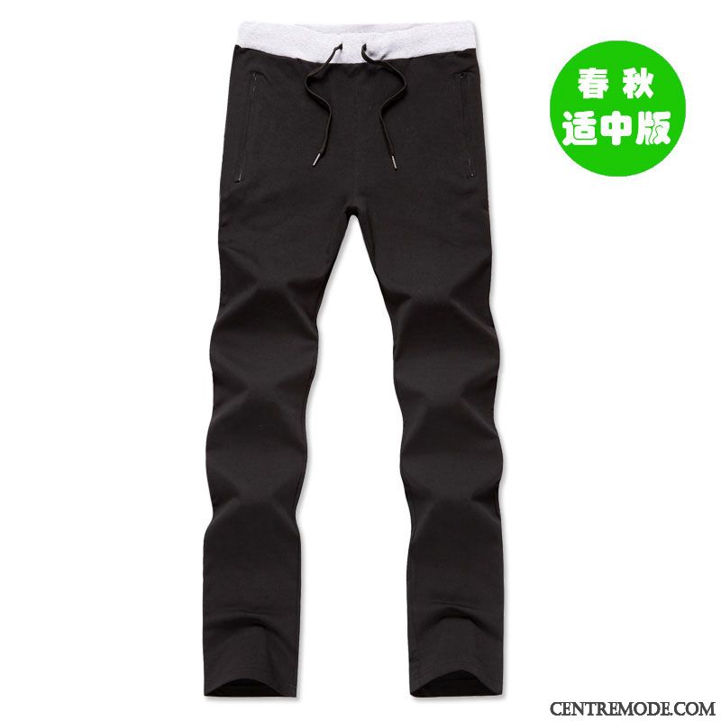 Pantalon Regular Homme, Pantalon Homme Ceinture Élastique Argent Argent