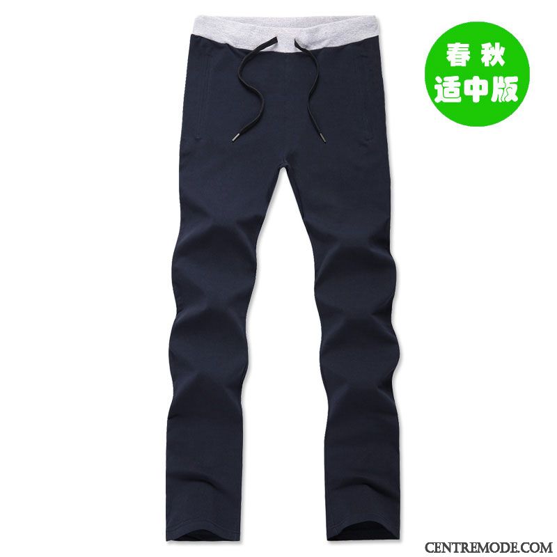 Pantalon Regular Homme, Pantalon Homme Ceinture Élastique Argent Argent