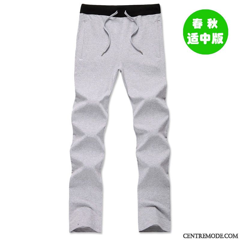 Pantalon Regular Homme, Pantalon Homme Ceinture Élastique Argent Argent