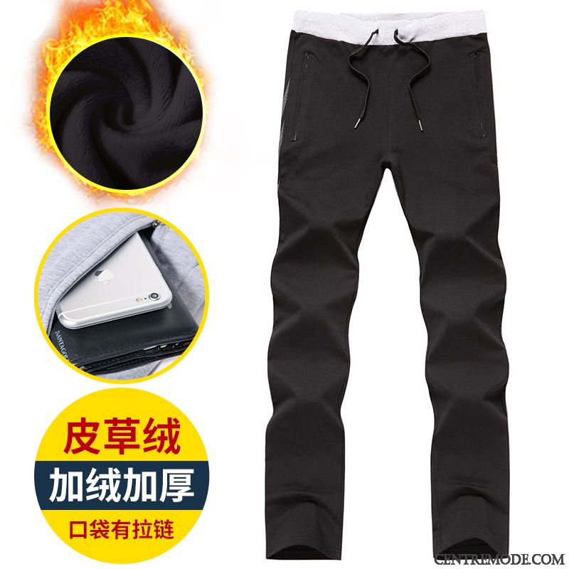 Pantalon Regular Homme, Pantalon Homme Ceinture Élastique Argent Argent