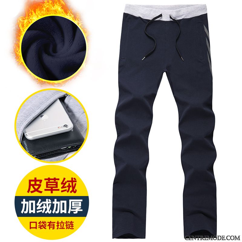 Pantalon Regular Homme, Pantalon Homme Ceinture Élastique Argent Argent