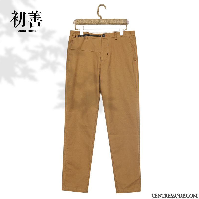 Pantalon Straight Homme Noir Chameau, Jean Beige Homme Pas Cher