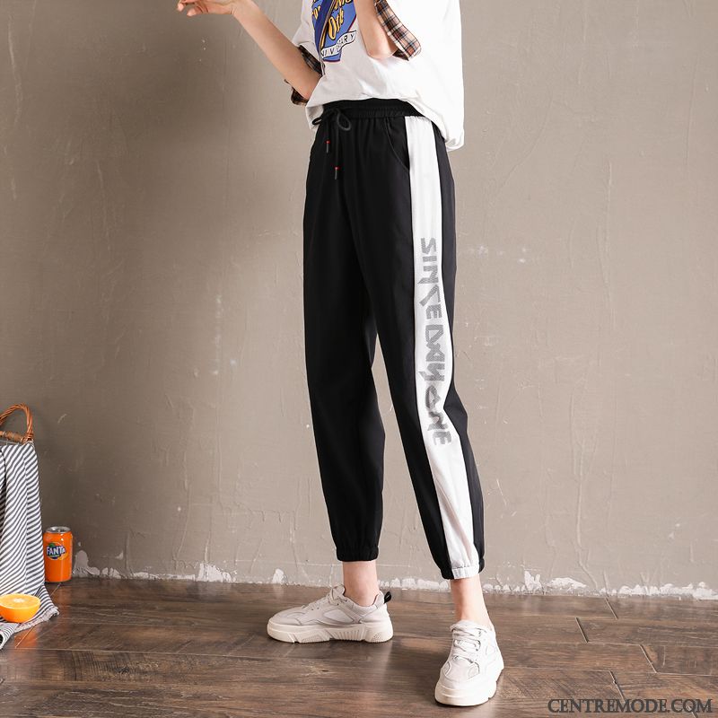 Pantalons Femme Décontractée Légère Baggy Été Les Pantalon De Survêtement Mousseline De Soie Rose
