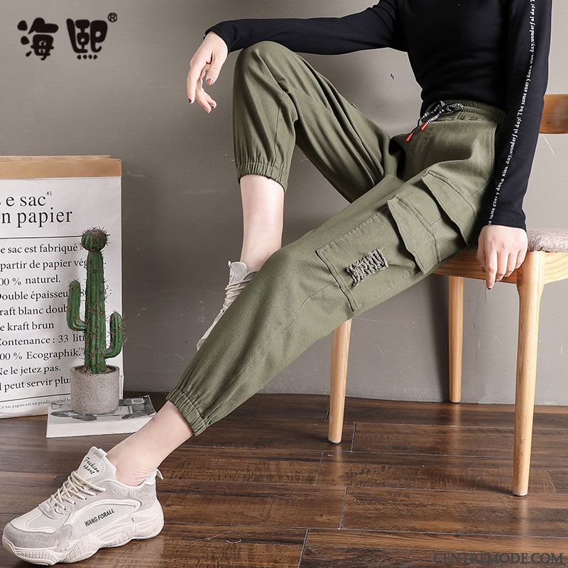 Pantalons Femme Serrés Mince Jambe Droite Étudiant Harlan Pantalon Cargo Blanc