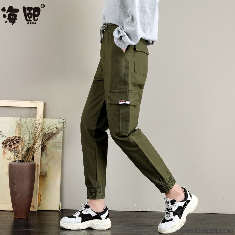 Pantalons Femme Serrés Mince Jambe Droite Étudiant Harlan Pantalon Cargo Blanc