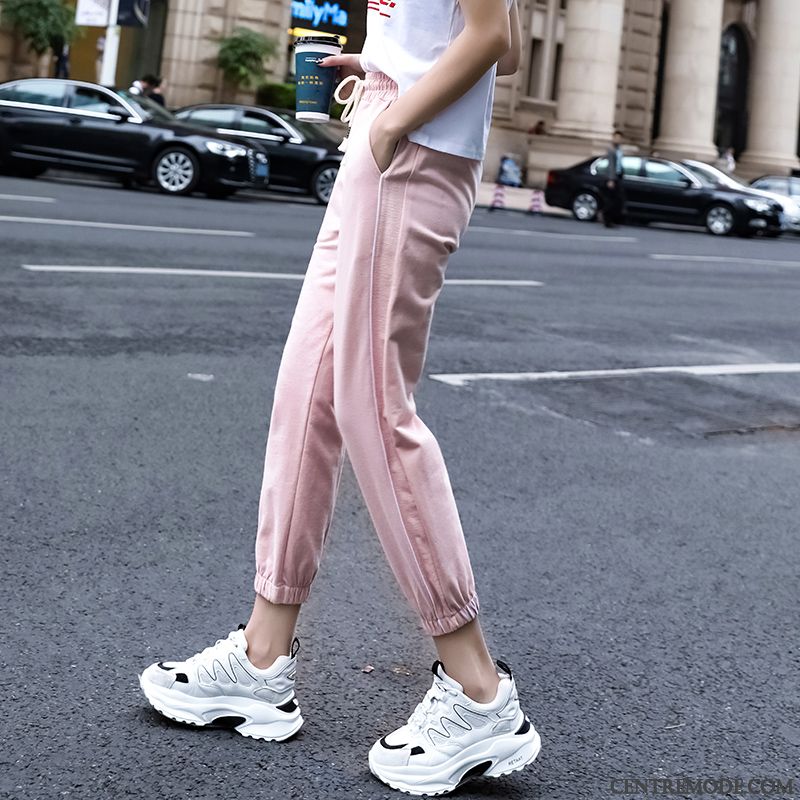 Pantalons Femme Été Mince Étudiant Tendance Baggy Les Pantalon De Survêtement Violet