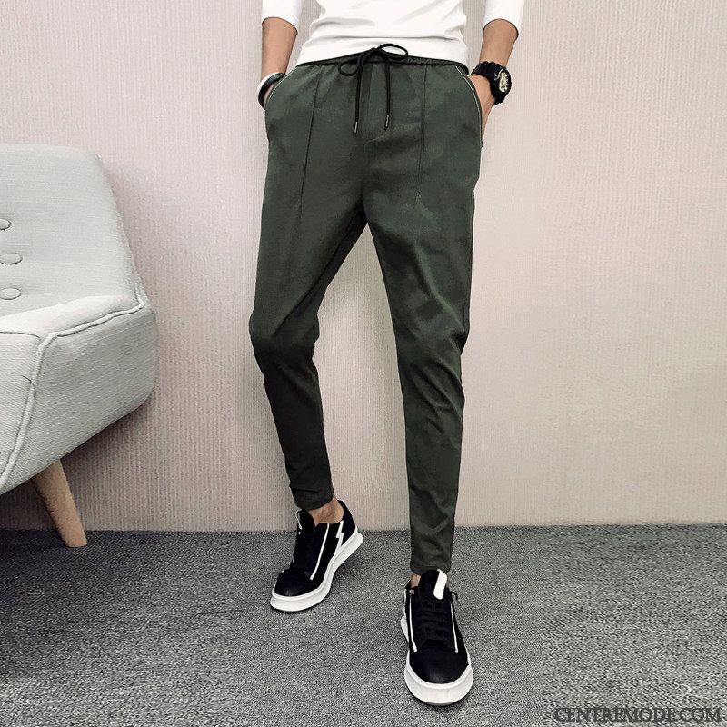 Pantalons Homme Baggy Jeunesse Slim Été Les Pantalons De Survêtement Tendance Vert