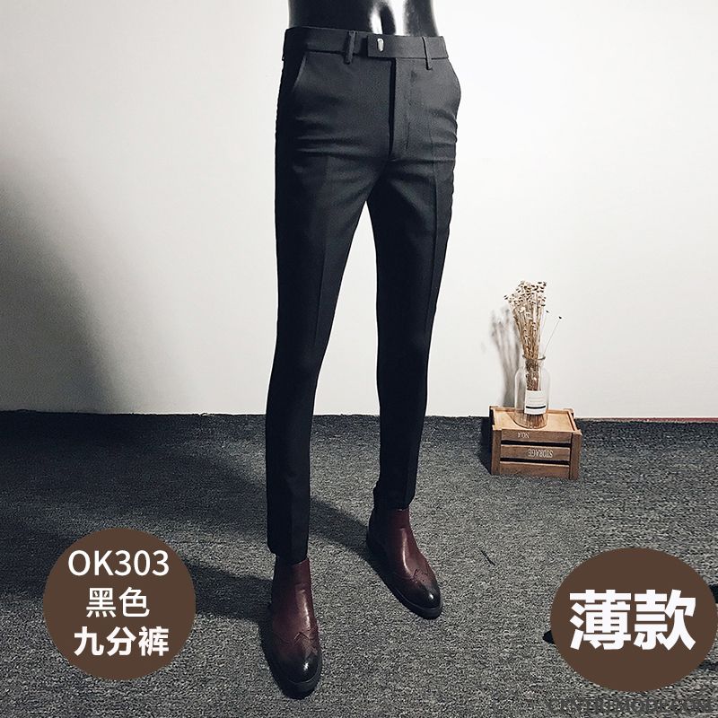 Pantalons Homme Costume De Travail Slim Décontractée Tendance Gris